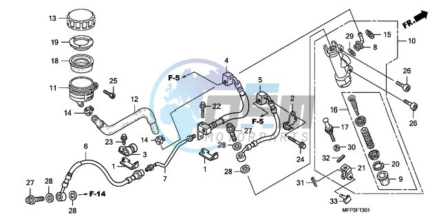 RR. BRAKE MASTER CYLINDER (CB1300A/CB1300SA)