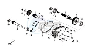 MAXSYM 600I ABS drawing CRANKCASE - DRIVE SHAFT