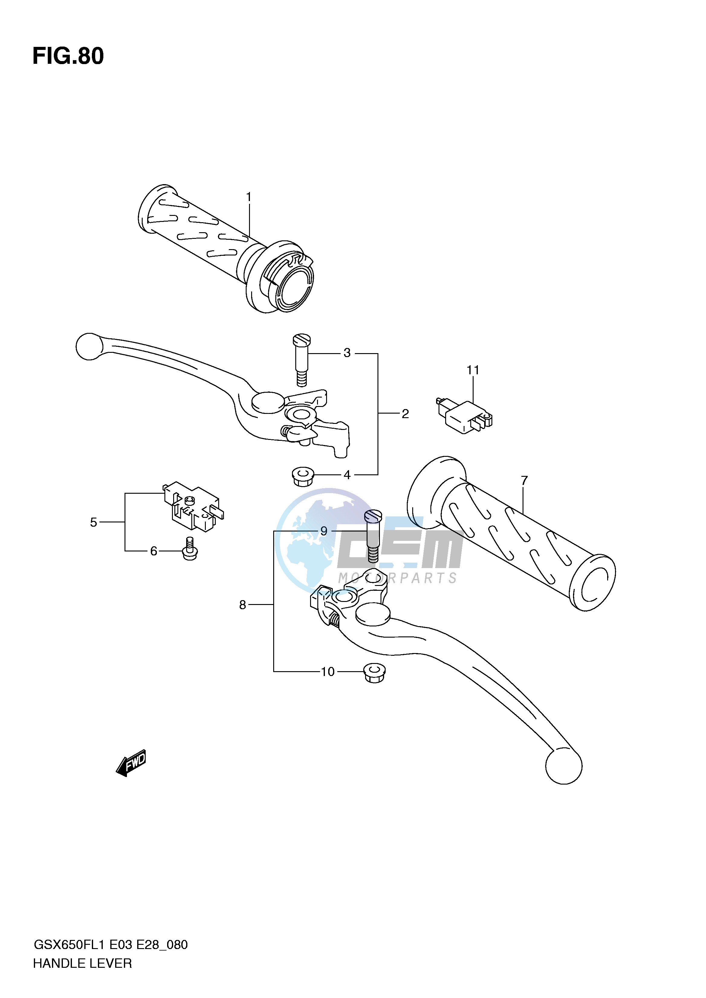 HANDLE LEVER (GSX650FAL1 E33)