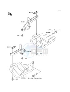 KLF250 KLF250-A3 EU GB drawing Footrests