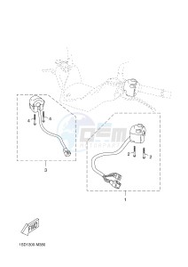 YP125R X-MAX125 (2DM7 2DM7) drawing HANDLE SWITCH & LEVER