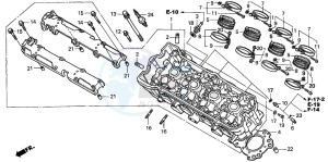 CB600F HORNET drawing CYLINDER HEAD