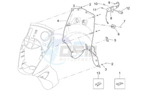 Leonardo 125-150 drawing Front body - Internal shield