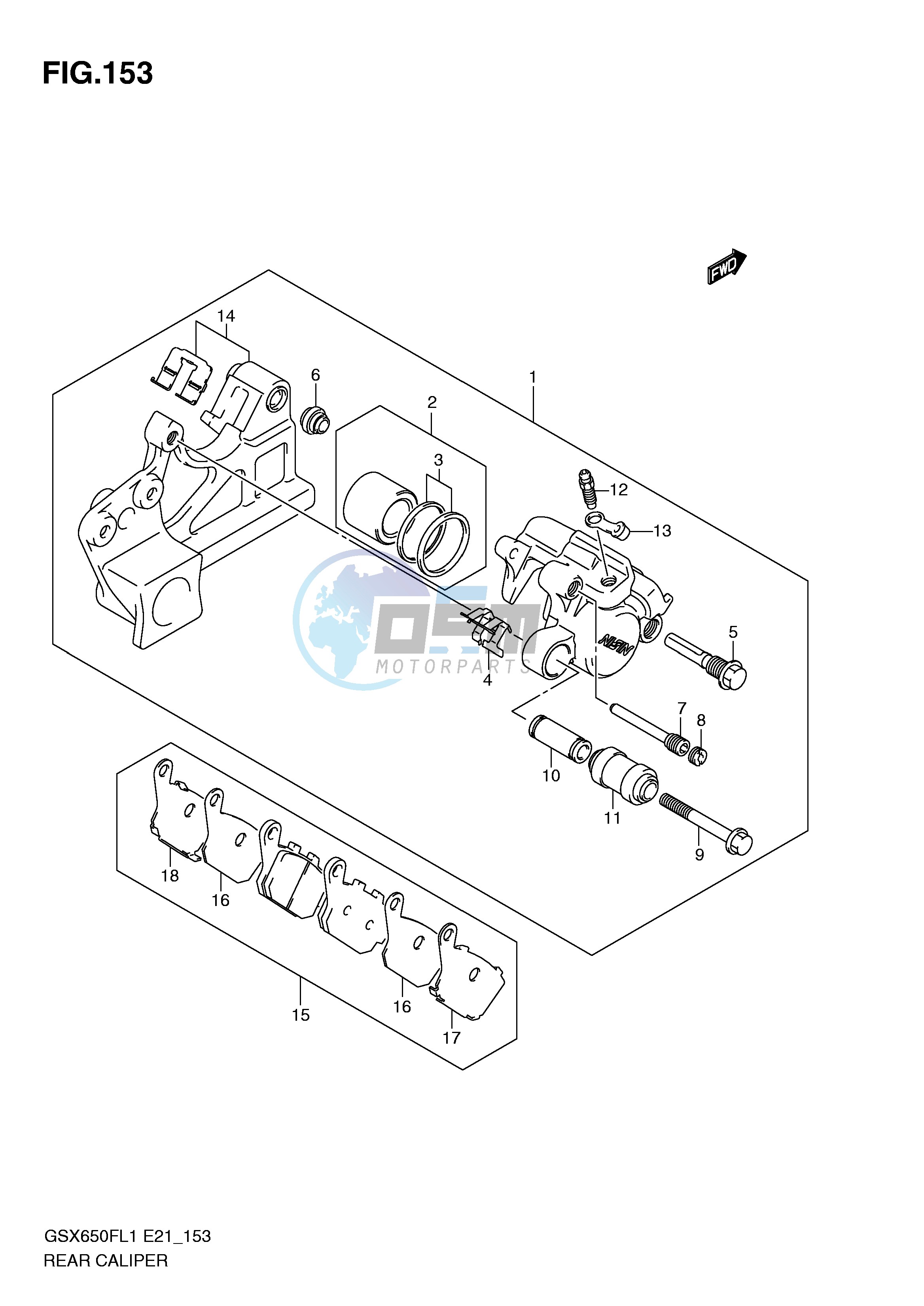 REAR CALIPER (GSX650FL1 E24)