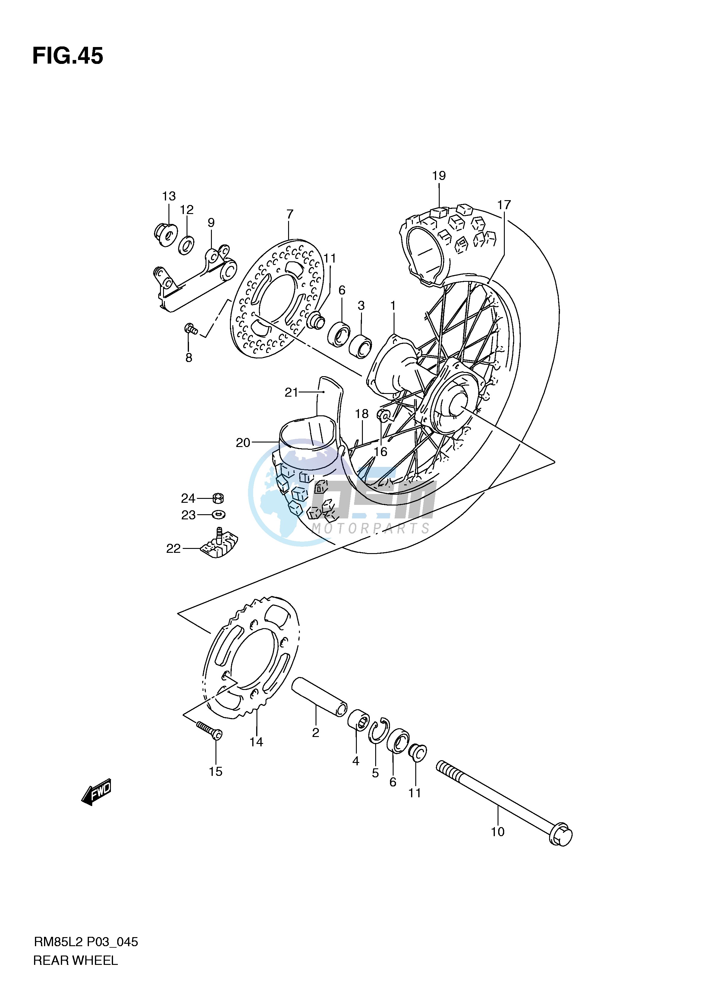 REAR WHEEL (RM85LL2 P03)