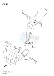 GSX650F (E21) Katana drawing MUFFLER