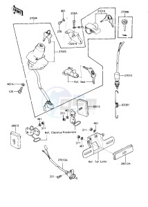 KZ 750 R [GPZ] (R1) [GPZ] drawing IGNITION SWITCH_LOCKS_REFLECTORS