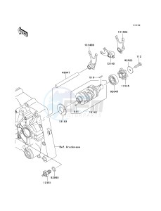 KLX 140 A [KLX140] (A8F-A9FA) A9F drawing GEAR CHANGE DRUM_SHIFT FORK-- S- -