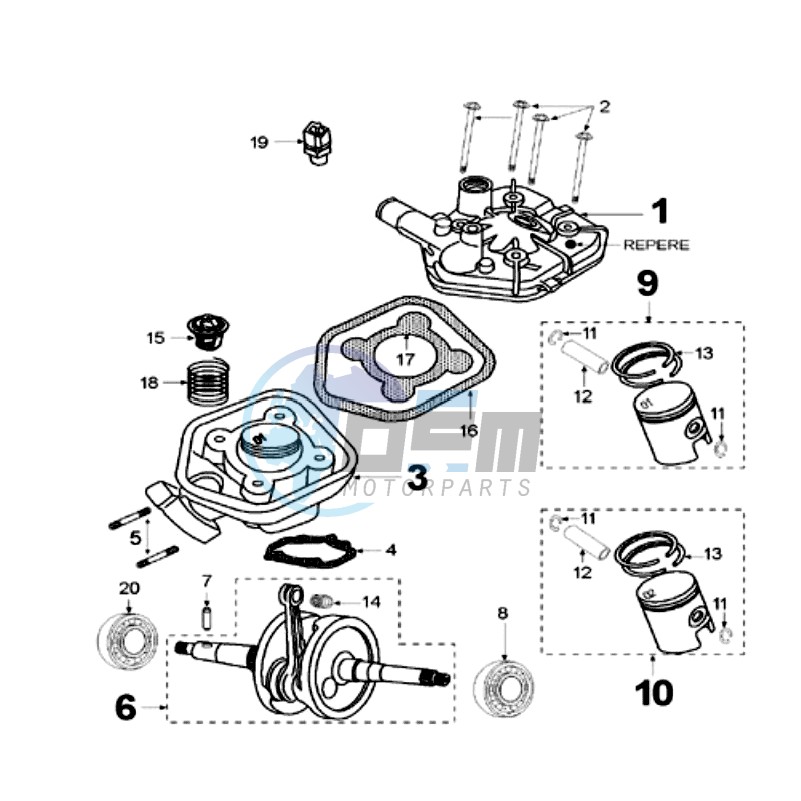 CRANKSHAFT AND CYLINDER PULSAIR