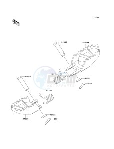 KX 100 A [KX100 MONSTER ENERGY] (A6F - A9FA) D9F drawing FOOTRESTS