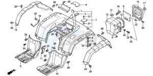 TRX350FE FOURTRAX 350 4X4ES drawing REAR FENDER (TRX350TE/FE)