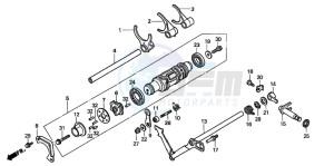 GL1500C drawing SHIFT DRUM/SHIFT FORK