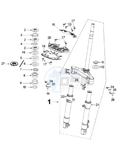 DJANGO 125 ALLURE drawing FRONT FORK / STEERINGHEAD