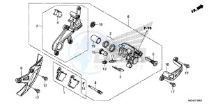 CRF450RF CRF450R Europe Direct - (ED) drawing REAR BRAKE CALIPER