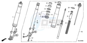 CBR1000RA9 Europe Direct - (ED / ABS TRI) drawing FRONT FORK