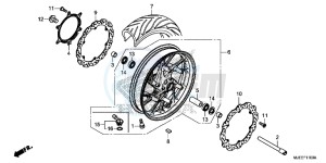 CB650FAJ CB650F 2ED drawing FRONT WHEEL