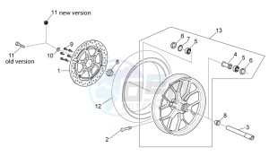 RS 125 E2 - E3 drawing Front wheel