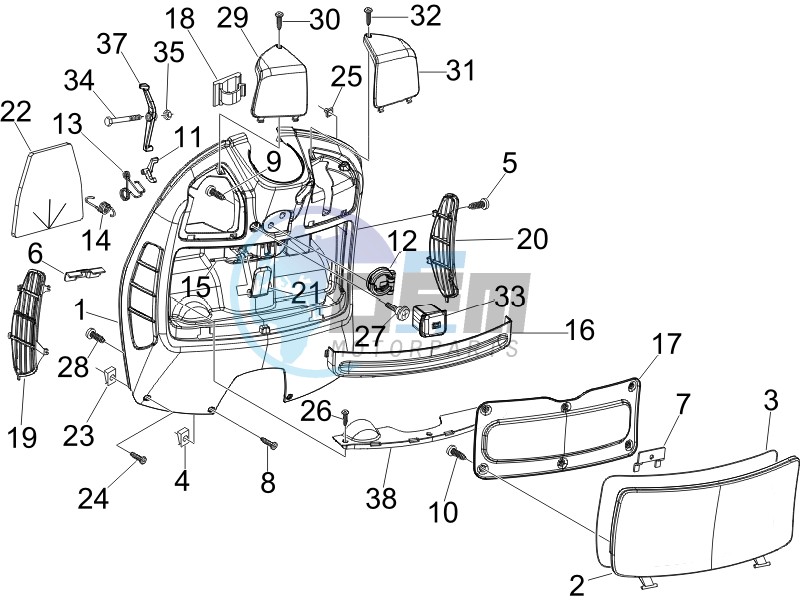 Front glovebox - Knee-guard panel