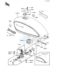 KZ 440 A [LTD] (A2-A4) [LTD] drawing FUEL TANK -- 81-83 A2_A3_A4- -