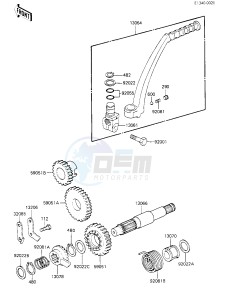 KL 250 C [KLR250] (C1-C2) [KLR250] drawing KICKSTARTER MECHANISM