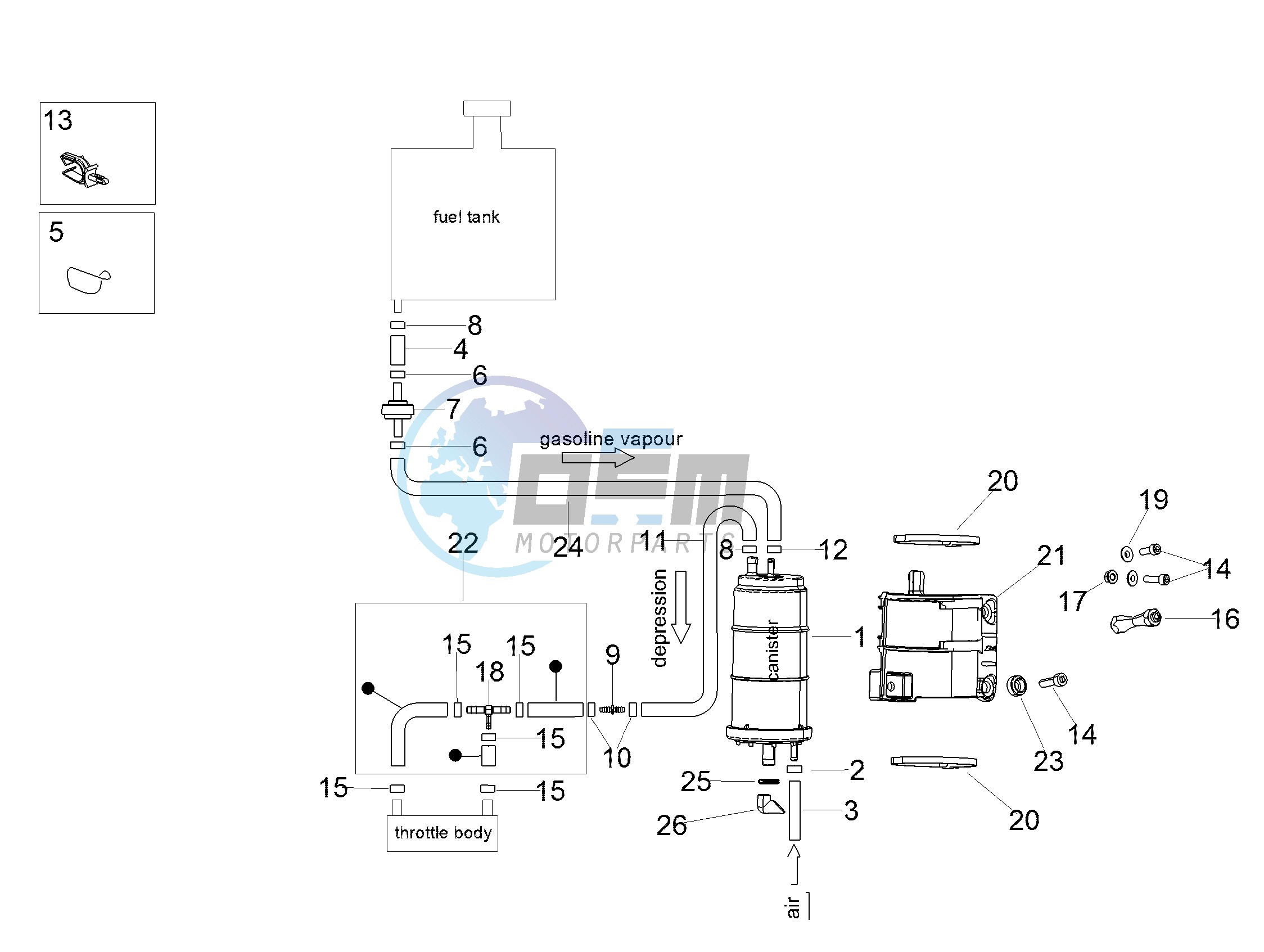 Fuel vapour recover system