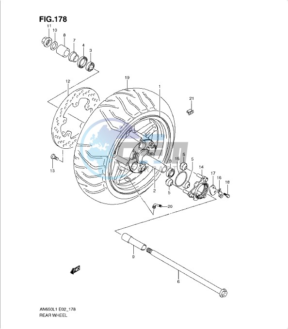 REAR WHEEL (AN650L1 E19)