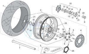 Tuono 1000 v4 R Std APRC drawing Rear Wheel