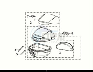 FIDDLE IV 125 (XG12WW-IT) (E5) (M1) drawing TRUNK BOX SET