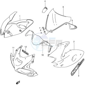 SV650S (E2) drawing COWLING BODY (SV650SK1)