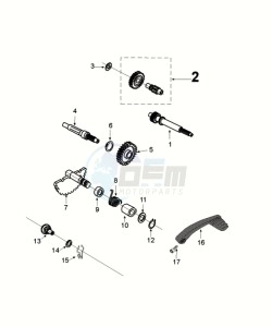 KISBEE 50 A SLN drawing GEARBOX AND KICKSTART