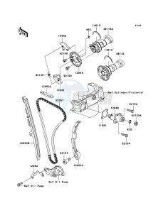 KLX450R KLX450ACF EU drawing Camshaft(s)/Tensioner