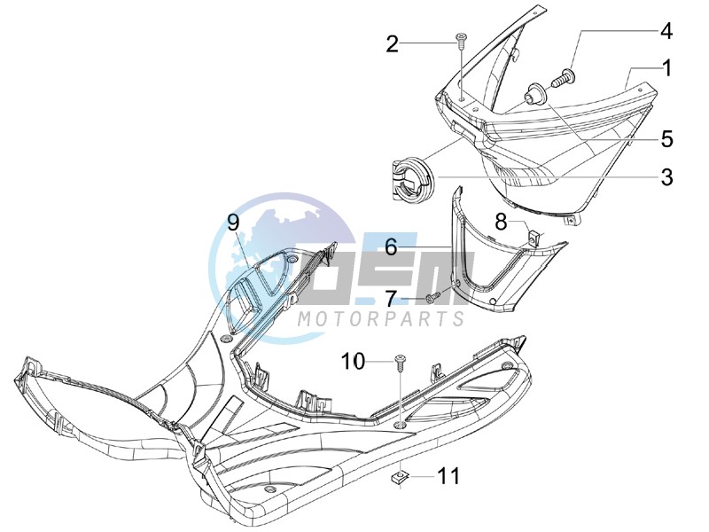 Central cover - Footrests