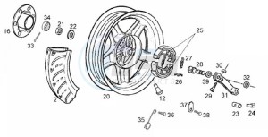 ATLANTIS CITY - 50 cc VTHAL1AE2 Euro 2 2T AC FRA drawing Rear wheel (Positions)