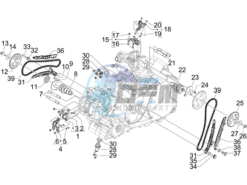 Camshaft - Rocking levers support unit