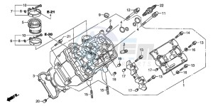 ST1300 drawing LEFT CYLINDER HEAD