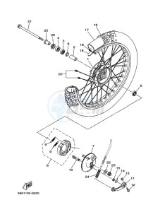 TT-R110E (B51U) drawing FRONT WHEEL