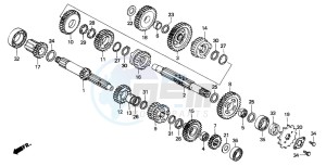 XR200R drawing TRANSMISSION