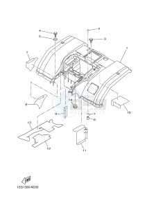 YFM350FWA GRIZZLY 350 4WD (1SG2) drawing REAR FENDER