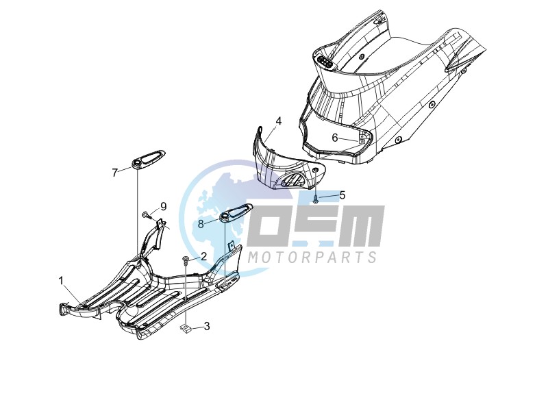 Central cover - Footrests