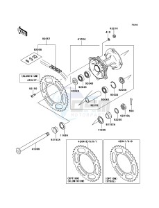 KX250F KX250-N2 EU drawing Rear Hub