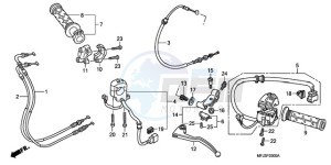 CBR600RRA Australia - (U) drawing HANDLE LEVER/SWITCH/CABLE