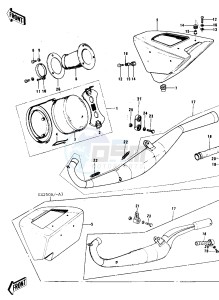 KX 250 (A) drawing AIR CLEANER_MUFFLER -- 74-76- -