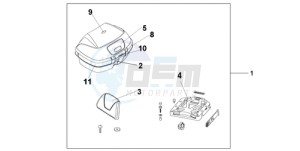 VFR8009 UK - (E / MME) drawing TOP BOX 45L PEARL SUNBEAM WHITE