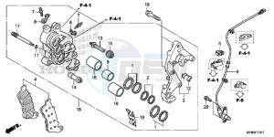 CB1000RAF CB1000R 2ED - (2ED) drawing R. FRONT BRAKE CALIPER (CB1000RA)