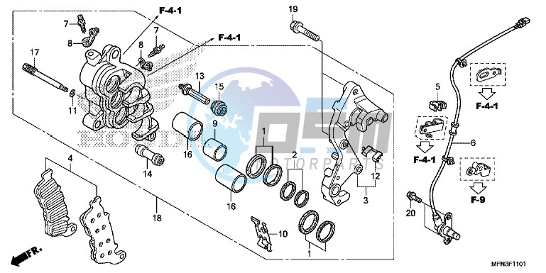 R. FRONT BRAKE CALIPER (CB1000RA)