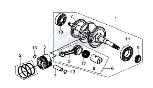 MIO 100 drawing CRANKSHAFT / PISTON / PISTON RING