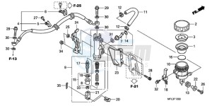 CBR1000RRA France - (F / CMF HRC) drawing REAR BRAKE MASTER CYLINDER (CBR1000RR)