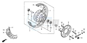 XR50R drawing REAR WHEEL