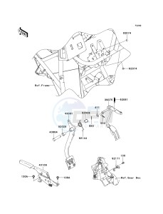 KAF 400 C [MULE 610 4X4 HARDWOODS GREEN HD] (C6F-C9F) C8F drawing BRAKE PEDAL_THROTTLE LEVER