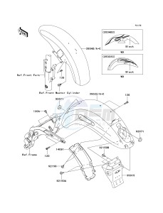 VN 1600 B [VULCAN 1600 MEAN STREAK] (B6F-B8FA) B8F drawing FENDERS